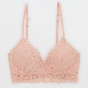 Aerie Real Happy Wireless Lightly Lined Lace Bra